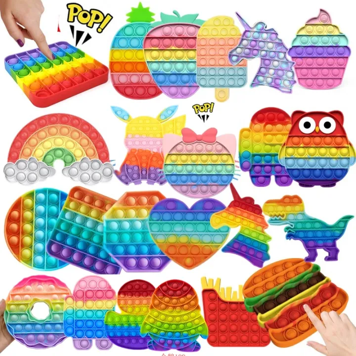 BDwing Silicone Push Bubble Sensory Pop Fidget Toy, Durevole Giocattolo Arcobaleno per Antistress, Giocattolo Sensoriale per Alleviare l'ansia, Adatto Bambini, Famiglia e Amici(Multicolore, Quadrato BDwing Silicone Push Bubble Sensory Pop Fidget Toy, Durevole Giocattolo Arcobaleno per Antistress, Giocattolo Sensoriale per Alleviare l'ansia, Adatto Bambini, Famiglia e Amici(Multicolore, Quadrato
