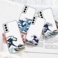 【Enjoy electronic】 Fashion Great Blue Wave Phone Case for Samsung Galaxy S22 S21 S20 FE S10 S8 S9 Plus S7 S21 S22 Ultra Cover Funda Coque