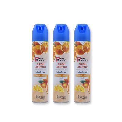 salePro Choice Air Freshener Spray Orange Scent 300 ml x 3+1 pcs.โปรช้อยส์ สเปรย์ปรับอากาศ กลิ่นส้ม 300 มล. x 3+1 กระป๋อง.  รหัสสินค้า Sl0158AI