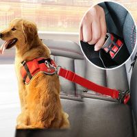 ☏∋◆ Adjustable pet dog and cat car seat belt pet seat car dog harness traction clip safety bar traction dog collar dog accessories