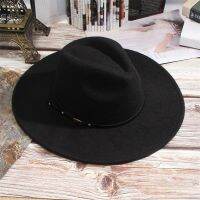 COD DSFDGESERRRRR 2021 Fashion Wool Fedora Hat For Women Pure Black Hats For Men Wide Brim Four Seasons Buckle Ladies Caps Fashion Top Jazz Cap