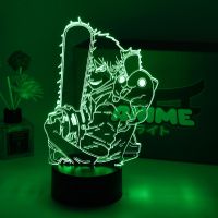 ♦ 3d Led Lamp Anime Chainsaw Man for Bedroom Decoration Nightlight Kids Birthday Gift Manga Chainsaw Man Led Night Light Bedside