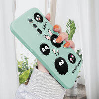 เคส PMP สำหรับ Xiaomi 9T Xiaomi 9T Pro เคสมือถือก้อนสีดำน่ารักเคสคลุมทั้งหมดของเหลวทรงสี่เหลี่ยมของแท้ปลอกซิลิโคนเคสป้องกันทนแรงกระแทกกล้อง