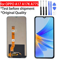 สำหรับ A17 OPPO A77S A17K ชิ้นส่วนจอสัมผัสแอลซีดีของเครื่องแปลงดิจิทัลต้นฉบับอะไหล่ซ่อมหน้าจอทัชสกรีน LCD TUTXTUT