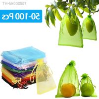 ✳◆☍ 20/50/100PCS Grape Fruit Protection Bags Garden Drawstring Netting Mesh Bags Anti-Bird For Vegetable Plant Tree Fruit Bags