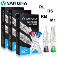 YANGNA ตลับหมึกสำหรับสักลายแบบใช้แล้วทิ้งตลับเข็มสักลาย Rl/rm/rm/ M1สัก100/80/20/10ชิ้น