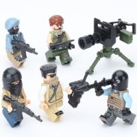 Compatible with Lego building blocks SWAT anti-terrorist special police Flying Tigers assembled body armor shield army police motorcycle villain