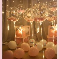 [HOT MAKXJWIGO 542] LED Bobo บอลลูน Luminous โปร่งใส Bubble Confetti บอลลูนที่มีสีสัน Light String สำหรับงานแต่งงานวันเกิด Xmas Party Decor