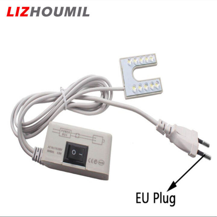 lizhoumil-10led-ไฟจักรเย็บผ้า-led-รูปตัวยูพร้อม-alas-magnetik-สำหรับจักรเย็บผ้าปลั๊ก-eu-110-250v