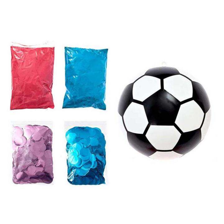 Gender Reveal Soccer Ball Gender Tip Football Blue and Pink Powder Kit