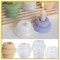 VERMILL ซิลิโคนทำจากซิลิโคน แม่พิมพ์ใส่เทียน ดีไอวาย กลมกลมๆ แม่พิมพ์ซิลิโคนสำหรับตกแต่ง ของใหม่ ศิลปะหัตถกรรมหัตถกรรม แม่พิมพ์ปูนยิปซั่ม บ้านในบ้าน