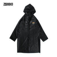 ZSIIBO Stylish Black Adult Raincoat DOPE RAINCOAT Pattern Outdoor Mens Long Style Hiking Poncho Environmental rain coat WGWY37