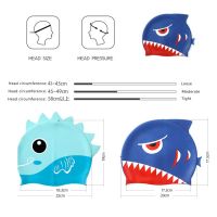 Swimming Cap Swim Hat Cartoon Fish Shark Silicone Waterproof Summer Pool Ear Protector for Girl Boy Baby Kids ChildrenTH