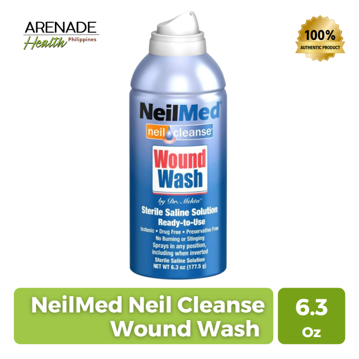NeilMed Neil Cleanse Wound Wash by Dr. Mehta Sterile Saline Solution 6.
