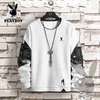 PLAYBOY 2022 เสื้อสเวตเตอร์แขนยาวคอกลมบวกขนาดเสื้อสเวตเตอร์ลำลองผู้ชาย M-5XL