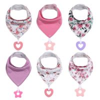 【DT】hot！ Baby Bandana Drool Bibs and Teeth Cotton Super Absorbent Bib with Teether Boys