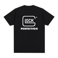 Glock Perfection Handgun USA โลโก้การถ่ายภาพกีฬากลางแจ้งการล่าสัตว์ป่าเสื้อยืดผู้ชายผ้าฝ้ายชายเสื้อใหม่ TEE TSHIRT Tops สตรี
