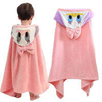 Baby Bathrobe Flannel Cloak Cartoon Boy Girl Ultra-Soft Hooded Spa Robe Bath Towel Baby Shower Gift