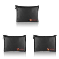 3X Fireproof Document Bag,Waterproof and Fireproof Document Bags,Fireproof Money Bag for A4 Document Holder