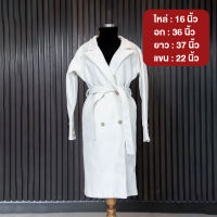 (มือสอง เหมือนใหม่) Wool Long Coat White เสื้อโค้ทตัวยาว สีขาว