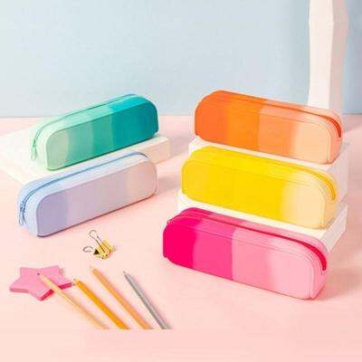 Student Work Rectangle Silicone Texture Storage Supplies Stationery Bag Originality Storage Bag