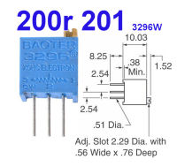 (5ชิ้น)VR เกือกม้า 200ohm 20R (200) 3296W Trimpot Variable Resistor (Trimmer Potentiometer)