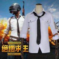 PUBG PLAYERUNKNOWNS BATTLEGROUNDS เสื้อสีขาวเสื้อเชิ้ตชุดคอสเพลย์อนิเมะเครื่องแต่งกายวันฮาโลวีนปาร์ตี้คริสต์มาสสำหรับผู้ชาย