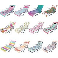 Boho Chaise Lounge Chair Cover Microfiber Beach Bath Towel with Side Pockets Sofa Covers  Slips