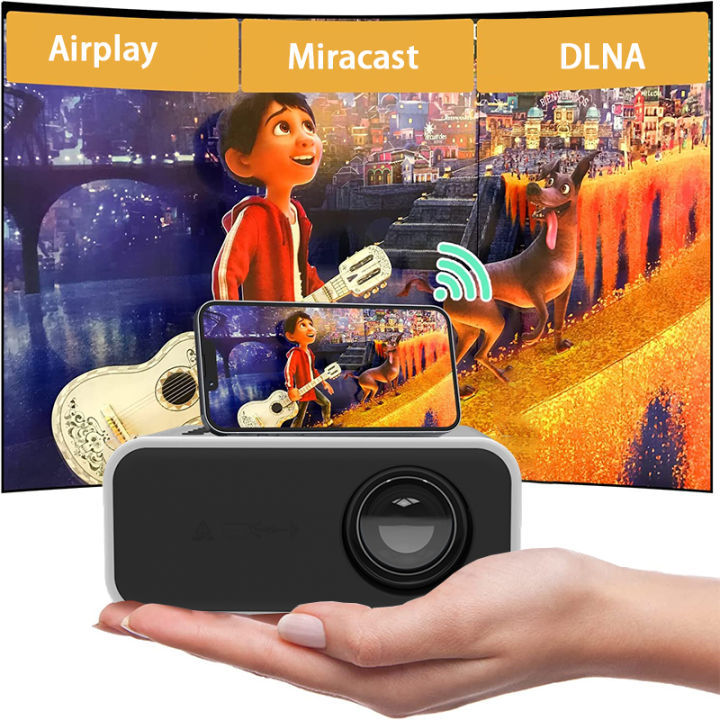 โปรเจคเตอร์-แบบพกพา-mini-projector-แบบพกพา-1080p-rigal-projector-มินิโปรเจคเตอร์-สมาร์ทโปร-การเชื่อมต่อโทรศัพท์-เชื่อมต่