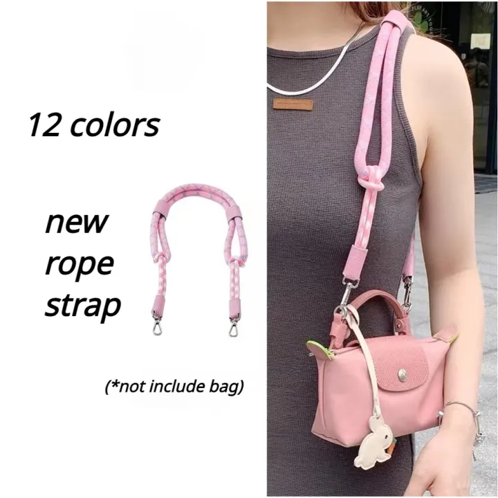 Bag Strap for Longchamp Mini Bag Modified Strap Rope Free Punching 100cm  Shoulder Strap (Color : Dark Green, Size : 100CM)