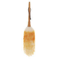 Lamb hair duster does not shed hair lanyard anti-static anti-skid sofa furniture wooden handle household cleaning wool duster