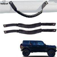 Studyset IN stock Roll Bar Paracord Grab Handles Braided Armrest Mounting Grip Handle With Magic Tape Compatible For Ford Bronco 2021-2022 1 Pair