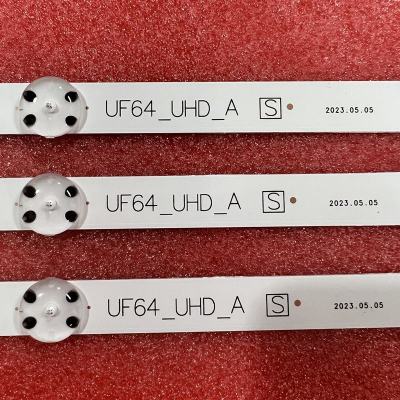 แถบไฟแบล็คไลท์ LED 8LED 3ชิ้นสำหรับ LG UF64_UHD_A HC430DGN-SLNX1 43UF6409 43UF6400 43UF6407 43UH610V 43UH603V 43UH619V