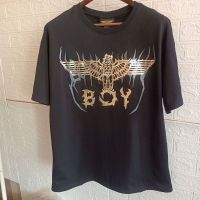 Boy London อังกฤษแท้เสื้อยืดกีฬาลำลองแขนสั้นสำหรับเด็กชายและหญิงสไตล์อังกฤษคอกลมหลวมแนวพังก์แขนสั้นนกอินทรีเสื้อผ้าคู่รัก