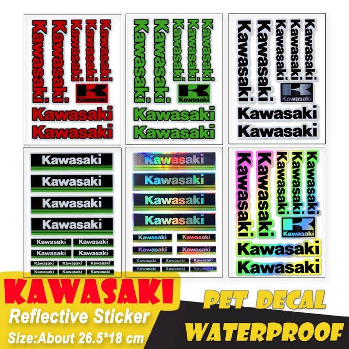 READY STOCK Kawasaki Reflective Sticker Logo Decal Helmet Decoration