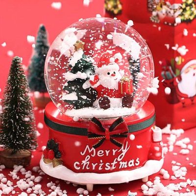 New Music Box with the Words quot;Merry Christmas quot; a Crystal Ball Gift for Friends and Girlfriends Glowing dream spin lamp