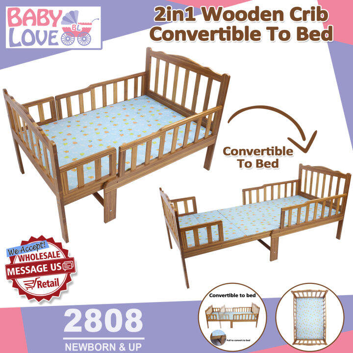 Baby Love 2808 Baby Crib MultiPurpose Wooden Crib Expandable Bed Crib
