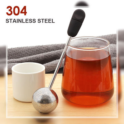【Lucky】Stainless Steel Tea Set Spherical Tea Strainer Coffee Vanilla Spice Filter Diffuser Handle Tea