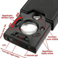 3 In 1 30x 45x 60x LED UV Lamp Magnifier Jeweler Magnifier Ring Magnifier Jewelry Magnifier