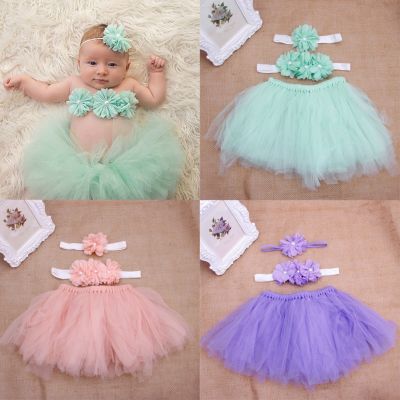 Wili Baby Toddler Girl Flower Clothes+Hairband+Tutu Skirt Photo Prop Costume Outfits
