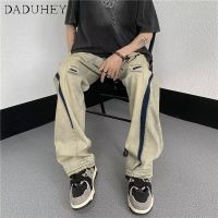 ◕◊♞ DaDuHey? 2023 New Mud Color Street Handsome Jeans Mens Kong Hip Hop Ins Personality Broken Holes Pants