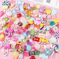 30pcs/lot Candy Sweets Slime Beads Stuff Resin Flat Back Embellishments Slime Charms for Ornament Scrapbooking DIY Crafts