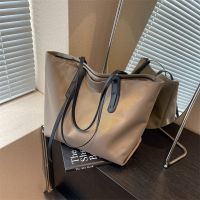 Atmospheric Simple Nylon Shoulder Bag Canvas Bag Large Capacity Handbag Casual Solid Color Tote Bag All-Match ins Shoulder Female 【AUG】