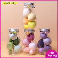 JIYAN2866 6pcs ใช้ได้ทั้งแบบแห้งและเปียก ฟองน้ำสำหรับแต่งหน้า สีลูกอมสี พร้อมกล่องใส่ ฟองน้ำเสริมความงาม สะอาดสะอาด นุ่มมากๆ แป้งทาหน้า สำหรับผู้หญิง