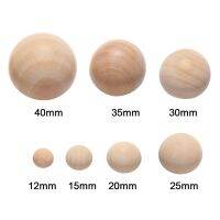 【YF】✹✥  5/10/20/50/100pcs Unfinished Half-sided Wood Balls Split Half Beads 12-30MM