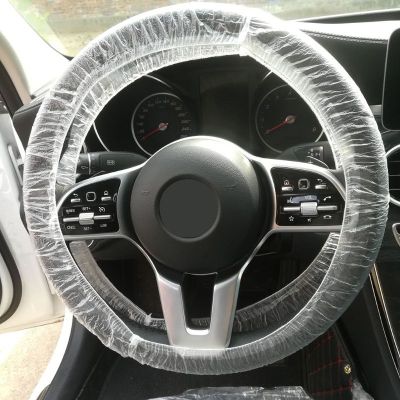 【YF】 100 Pcs Universally Vehicle Car Disposable Plastic Steering Wheel Protector Cover Waterproof For Interior Accessories