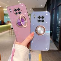 {Taoyitao Case} เคสโทรศัพท์แหวนเพชร Nova8i สำหรับ Huawei Nova ฝาครอบชุบ8i 7i ที่ยึดสายซิลิโคน5T 9 SE