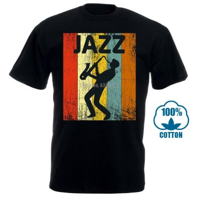 เสื้อยืดโอเวอร์ไซส์[อายุ] Gildan เสื้อยืด ผ้าฝ้าย 100% พิมพ์ลาย Jazz Music Player Disco 70S สไตล์วินเทจ เรโทร สําหรับผู้  ABBS