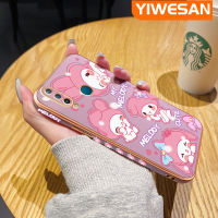 YIWESAN เคสสำหรับ Vivo Y3 Y3s 2020การ์ตูนน่ารักเมโลดี้หรูหราชุบดีไซน์ใหม่ขอบสี่เหลี่ยมเคสมือถือซิลิโคนนิ่มเคสกันกระแทกเคสป้องกันกล้องฝาปิดเลนส์เต็มรูปแบบ