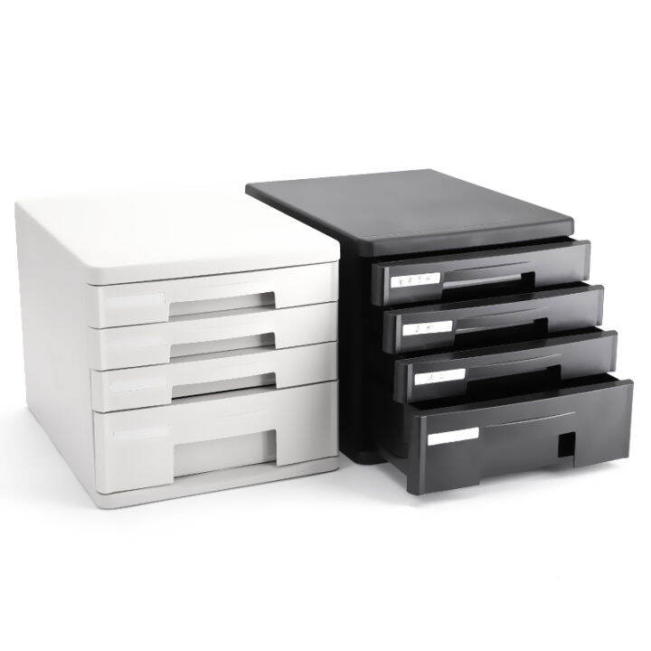 Deli hard plastic filing Black vertical four/fivelayer drawer
